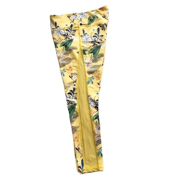 Zyia Reflective Light n Tight High Rise Leggings Yellow Floral 8/10 - Picture 7 of 13